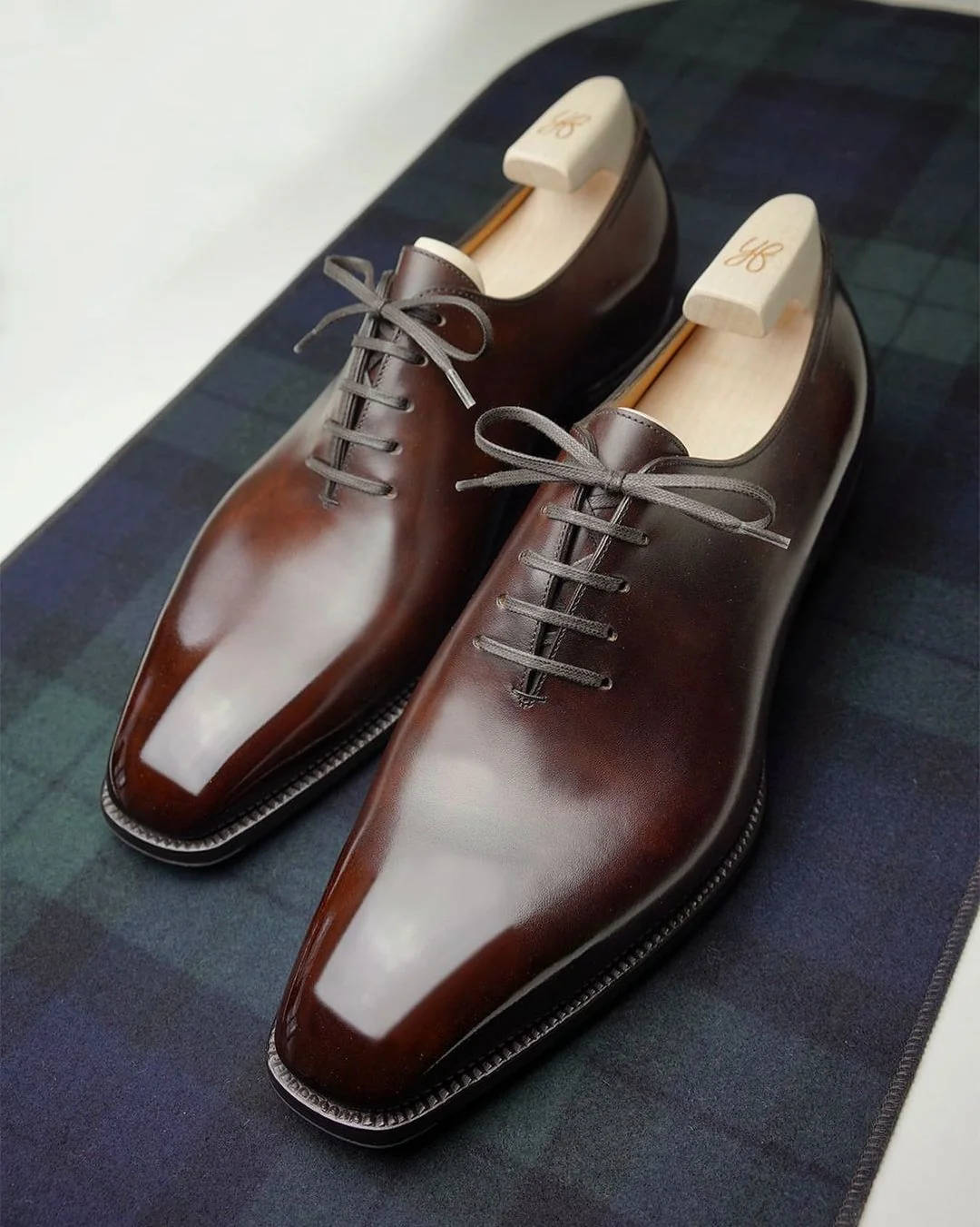 Donatello Brown Leather Whole Cut Oxfords