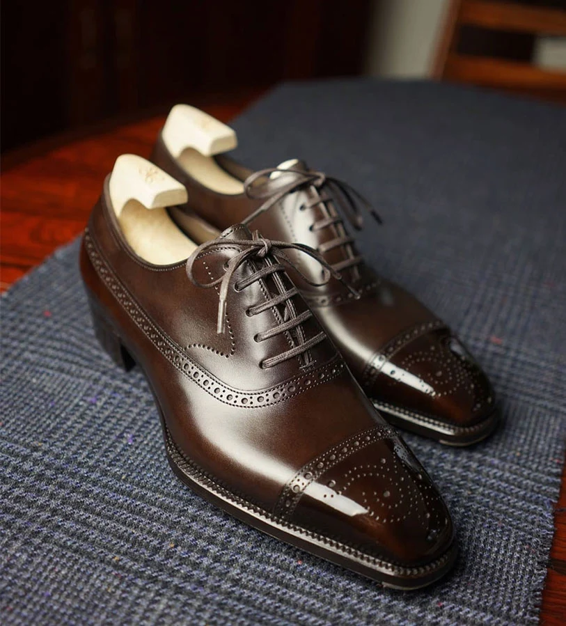 Brunello Brown Leather Brogue Toe Cap Oxfords - Formal Shoes (7)