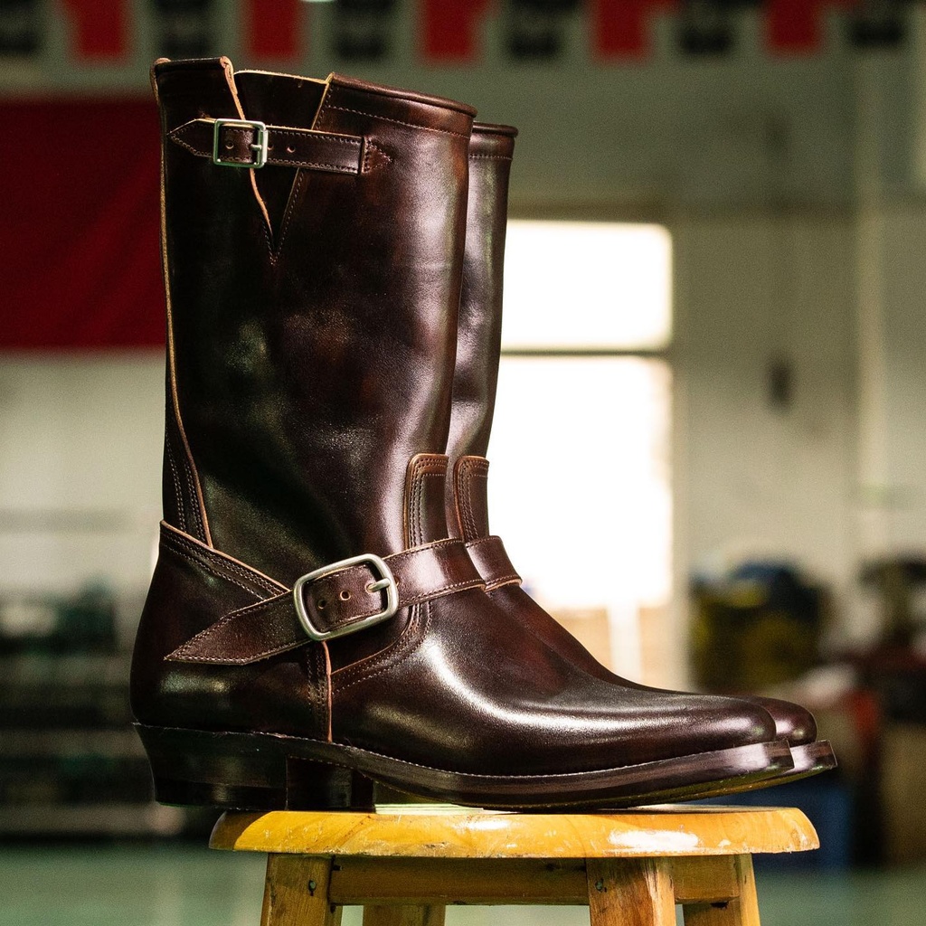 Saverno Tan Long Lace-Up Tall Trekkers Leather Boots