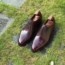 Tiberio Burgundy Brown Leather Brogue Toe Cap Oxford Shoes