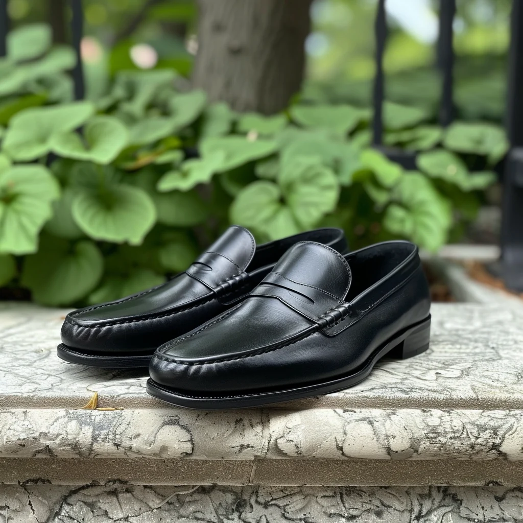 Renato Black Leather Dapper Drift Loafers