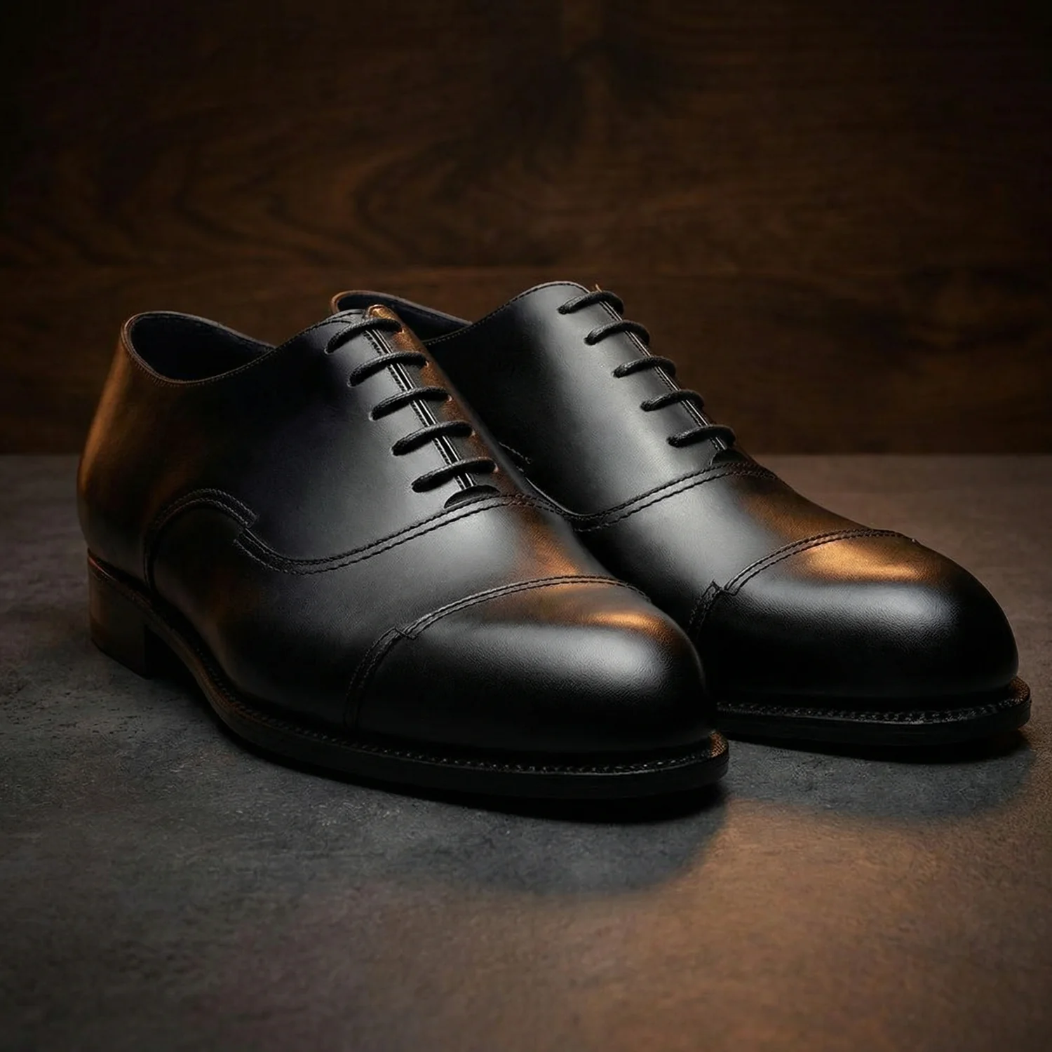 Pierino Black Leather Oxfords- Formal Shoes For Men (6)