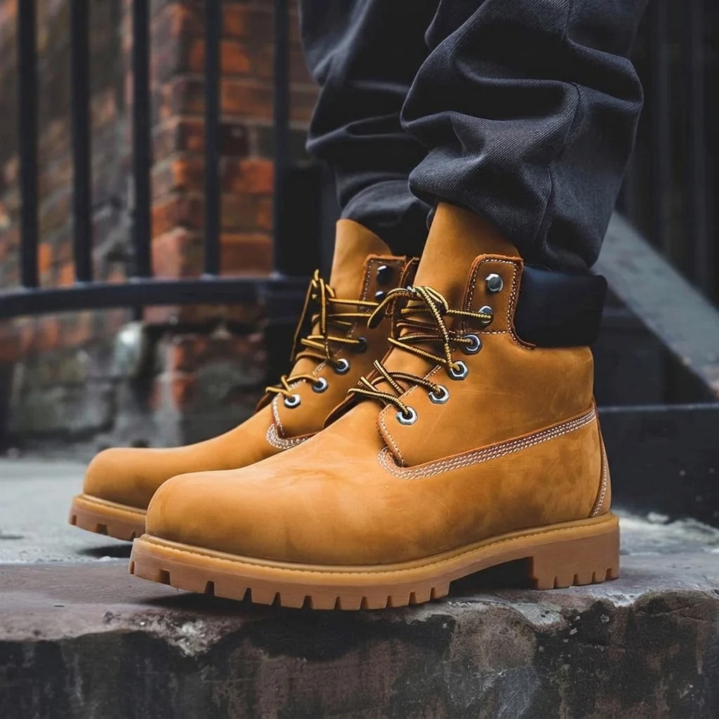 Monterio Tan Italian Leather Ankle Rugged Lace Up Combat Hiking Boots With Chunky Track Sole