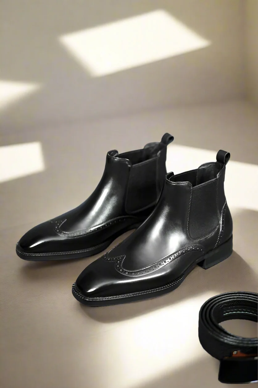 Montaro Black Brogue Chelsea Boot – Exclusive Collection (6)