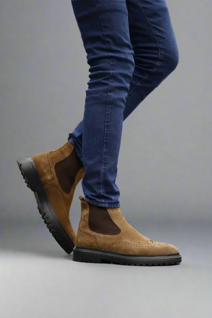 Fortino Dark tan Suede Chelsea Boot– Exclusive Collection